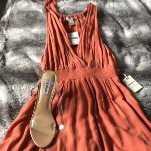F21 Contemporary coral dress small